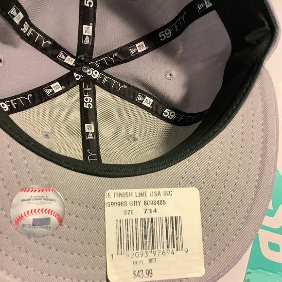 New York Yankees Grey New Era Fitted MLB Baseball Hat Cap 7 1/4 BRAND NEW - Picture 11 of 11